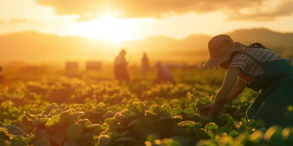 Trabajadores agrícolas en el campo